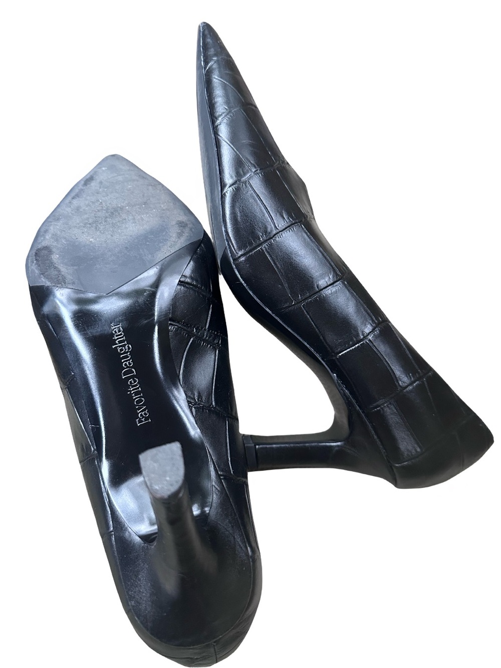 Favorite Daughter Black Croc Leather
Pointed Toe Kitten Heel Pump Size 9.5 - Picture 5 of 6
